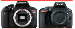 Canon EOS Rebel T6i vs Nikon D5500-front1