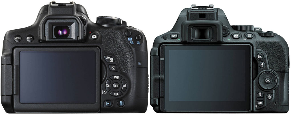 Canon EOS Rebel T6i vs Nikon D5500-rear